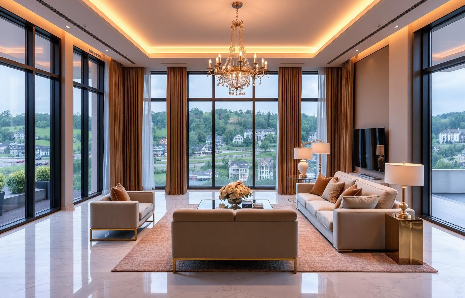 Luxury 4 BHK living room interior